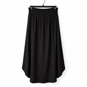 Womens Black Maxi Skirt Large Whimsigoth Fairy Grunge Festival Bohemian Romantic